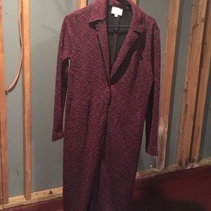 Navy burgundy lightweight full length sweater